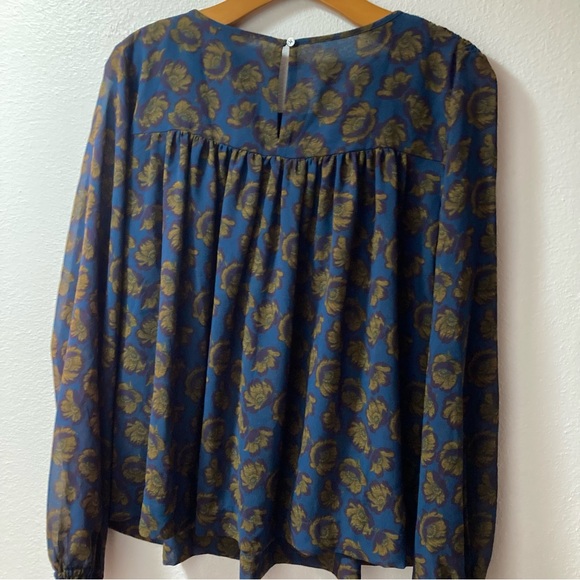 LOFT Chiffon Floral Print Long Sleeve Top - Picture 6 of 6